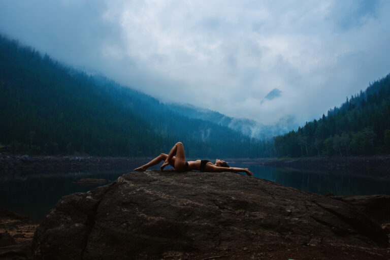 mountain boudoir lingerie outdoors